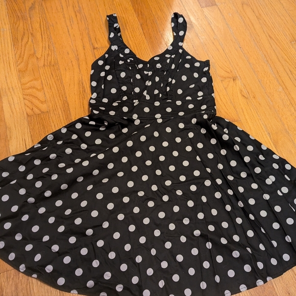 Dynamite rockabilly A-line polka dot dress size medium - Picture 1 of 5